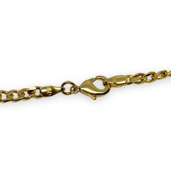 Curb Chain Anklet 1/8” Wide Brazilian 18k Gold Filled 10” Long w. Lobster Clasp - Picture 3 of 5
